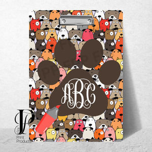 Dog Lover Clipboard Monogram Personalized Custom With Your Name